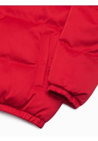 Ombre Clothing - Kurtka męska zimowa pikowana C458 - czerwona - L. Kolor: czerwony. Materiał: poliester. Sezon: zima #5