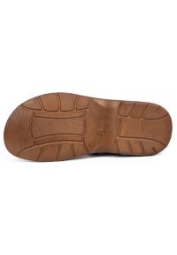 ŁUKPOL Sandały męskie skórzane 812 brązowe. Kolor: brązowy. Materiał: skóra #2