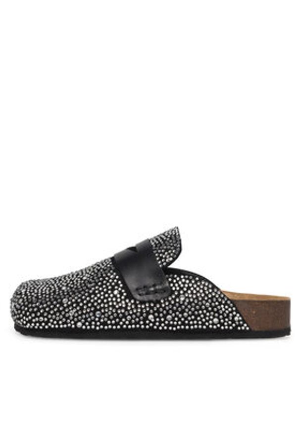 Eva Minge Klapki PERPETUE-24SS03 Srebrny. Kolor: srebrny. Materiał: zamsz, skóra