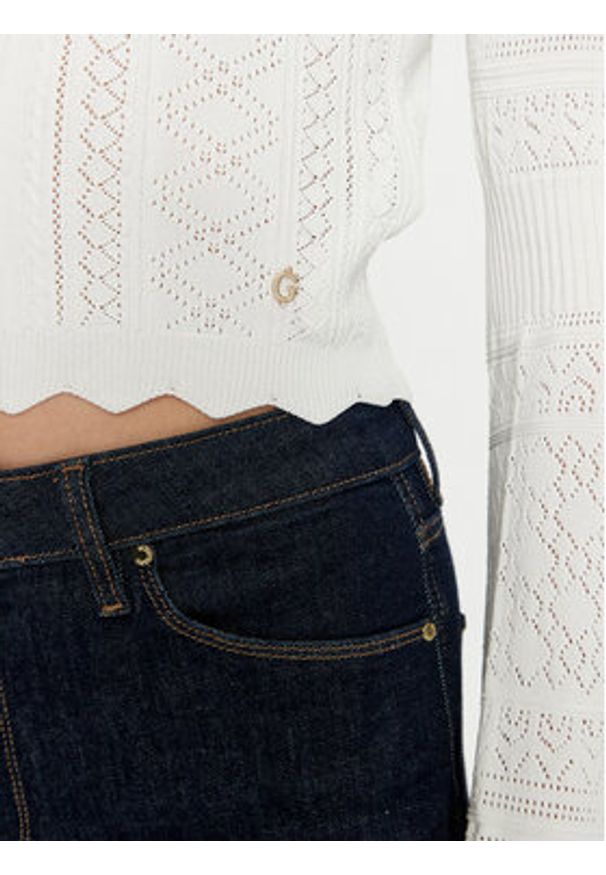 Guess Sweter Adaline W4GR08 Z2U00 Écru Regular Fit. Materiał: syntetyk, wiskoza