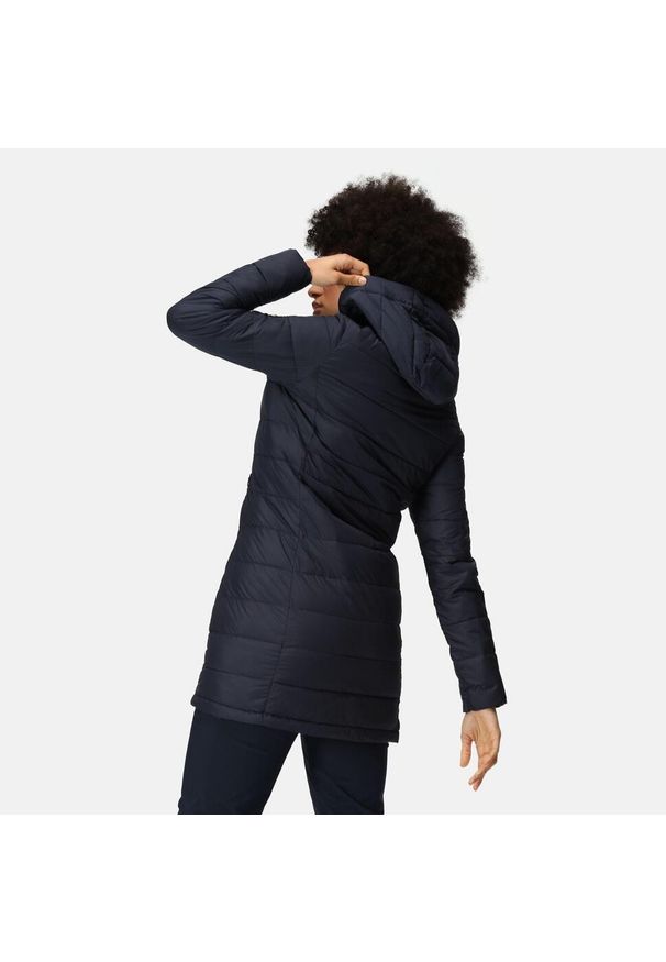 Regatta - Kurtka turystyczna ocieplana damska Starler z kapturem. Typ kołnierza: kaptur. Kolor: niebieski. Sport: turystyka piesza