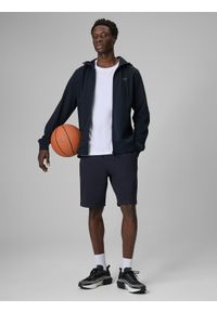 4f - 4F Spodenki dresowe męskie - granatowe XL. Kolor: niebieski. Materiał: dresówka. Sport: turystyka piesza, fitness #2