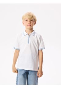 Reserved - T-shirt polo - biały. Typ kołnierza: polo. Kolor: biały. Materiał: bawełna, dzianina