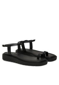 Calvin Klein Jeans Sandały Rope Toe Post Sandal Lth Mg YW0YW01893 Czarny. Kolor: czarny. Materiał: skóra