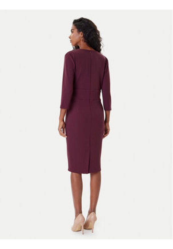 Rinascimento Sukienka koktajlowa CFC0126151003 Bordowy Slim Fit. Kolor: czerwony. Materiał: syntetyk. Styl: wizytowy