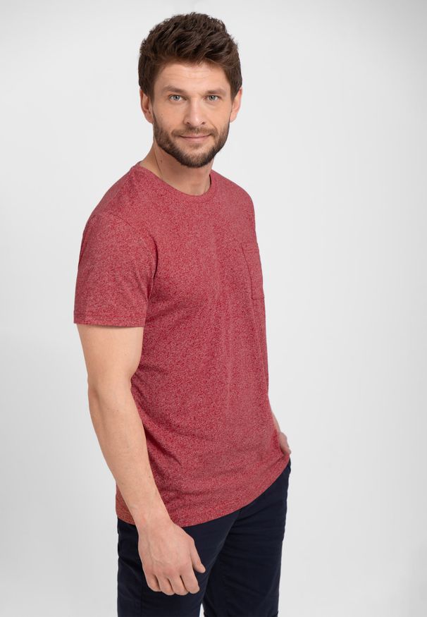 Volcano - T-shirt z kieszonką T-MEIL. Okazja: na co dzień. Materiał: włókno, skóra, bawełna, materiał. Długość rękawa: krótki rękaw. Długość: krótkie. Wzór: melanż. Sezon: lato. Styl: wizytowy, klasyczny, casual, sportowy