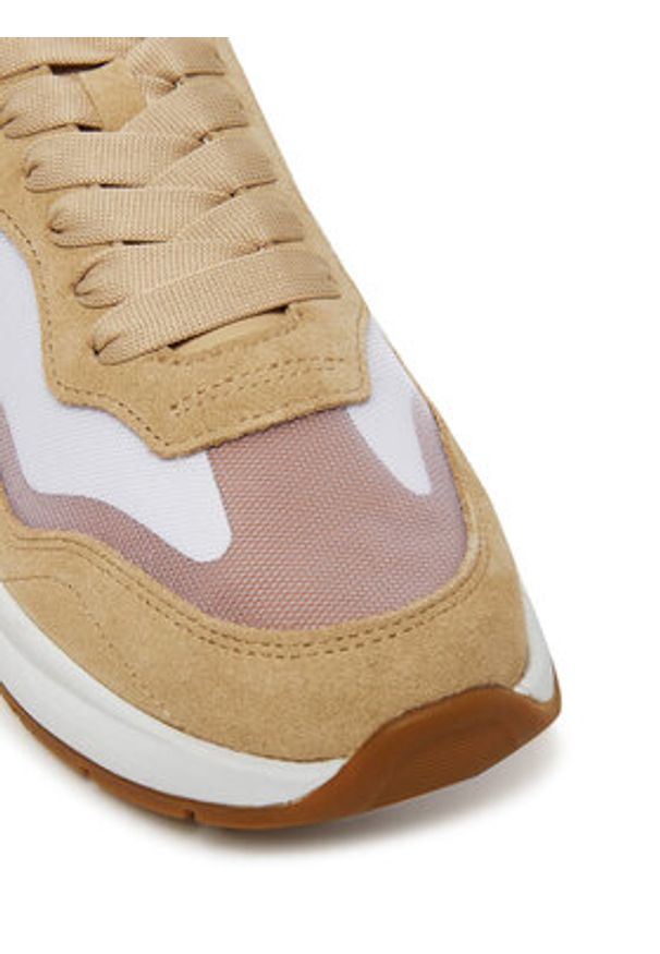 BOSS Sneakersy Skylar Runn 50541617 Beżowy. Kolor: beżowy. Materiał: skóra, zamsz