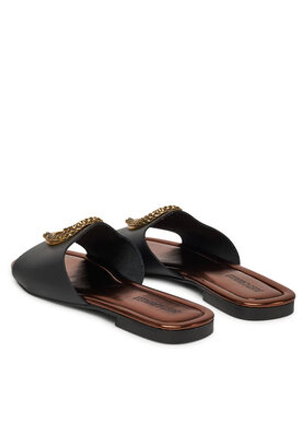 Just Cavalli Klapki 78RA3S92 ZPB20 Czarny. Kolor: czarny. Materiał: skóra