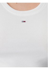 Tommy Jeans Top Essential DW0DW20673 Biały Slim Fit. Kolor: biały. Materiał: bawełna #5