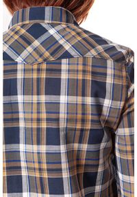 Wrangler - KOSZULA WRANGLER CHECK SHIRT DUSTY OLIVE W5240LU45. Wzór: kratka