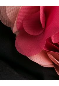 LA REVECHE - Czarny top od bikini Adele. Kolor: czarny. Wzór: aplikacja, kwiaty