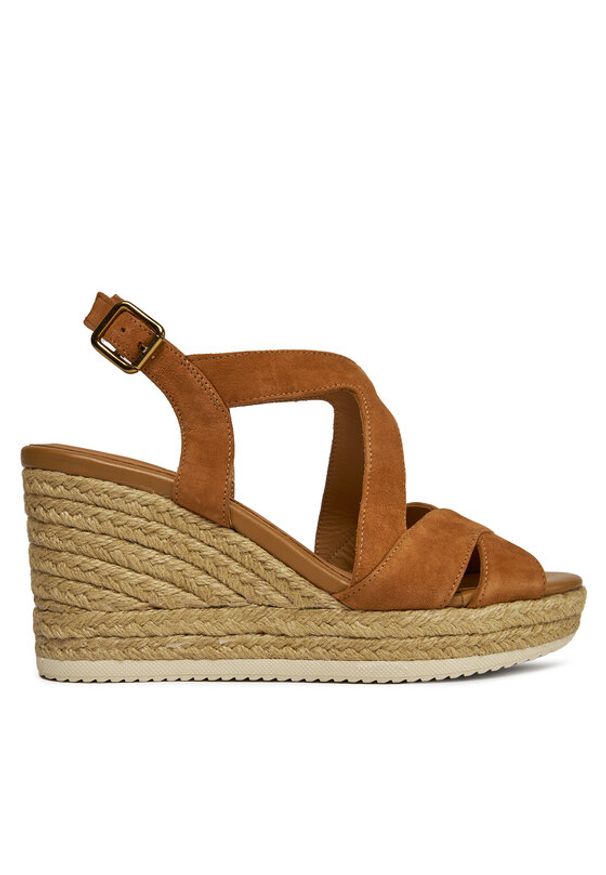 Geox Espadryle D Ponza D35GVC 00021 C6001 Brązowy. Kolor: brązowy. Materiał: skóra, zamsz