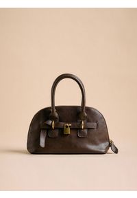 Reserved - Torebka kuferek - brązowy. Kolor: brązowy. Materiał: skórzane #1