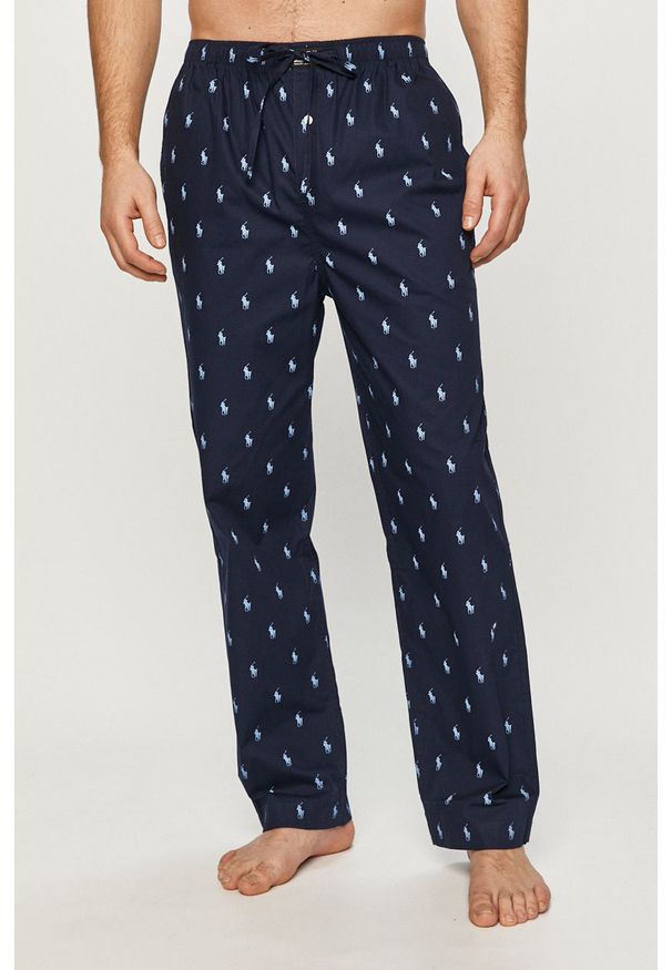 Polo Ralph Lauren - Spodnie piżamowe. Kolor: niebieski. Materiał: tkanina, bawełna