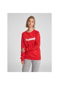 Bluza do piłki ręcznej damska Hummel Go Cotton Logo Sweatshirt Woman. Kolor: czerwony, wielokolorowy, różowy