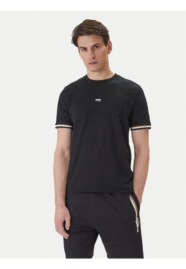 BOSS T-Shirt Iconic 50557198 Czarny Regular Fit. Kolor: czarny. Materiał: bawełna