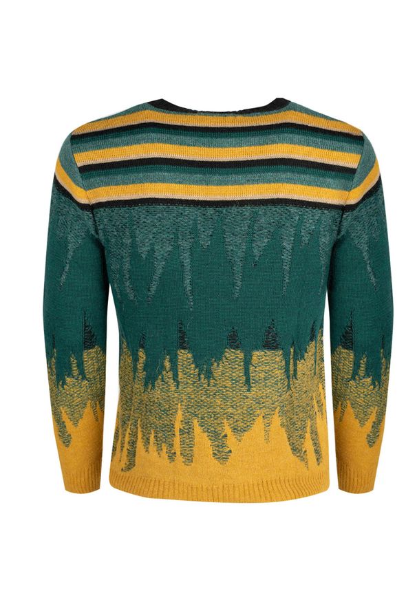 Takeshy Kurosawa Sweter "Degrade" | 83065 | Maglia Inserto Degrade | Mężczyzna | Żółty, Zielony. Okazja: na co dzień. Kolor: zielony, żółty, wielokolorowy. Materiał: poliamid, wiskoza, akryl, wełna. Wzór: aplikacja. Styl: casual