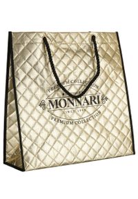 Tote bag torba zakupowa złota Monnari BAG0030-023. Kolor: złoty. Wzór: aplikacja. Materiał: pikowane