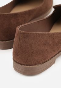 Renee - Brązowe Balerinki Typu Mokasyny Ravinda. Kolor: brązowy. Styl: elegancki #7