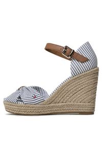 TOMMY HILFIGER - Tommy Hilfiger Espadryle Basic Seersucker High Wedge FW0FW07160 Niebieski. Kolor: niebieski. Materiał: materiał #7