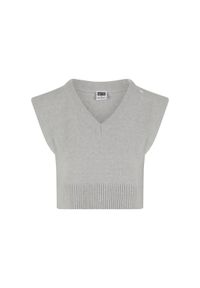 Top bez rękawów dla kobiet Urban Classics. Typ kołnierza: dekolt w kształcie V. Kolor: szary. Materiał: polar. Długość rękawa: bez rękawów. Sezon: zima #1