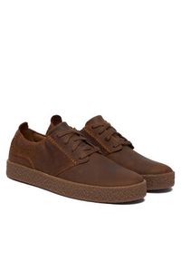 Clarks Sneakersy StreethillLace 26183418 Brązowy. Kolor: brązowy. Materiał: nubuk, skóra