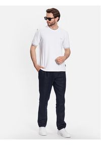 Sisley Spodnie materiałowe 4AGHSF02P Granatowy Slim Fit. Kolor: niebieski. Materiał: len