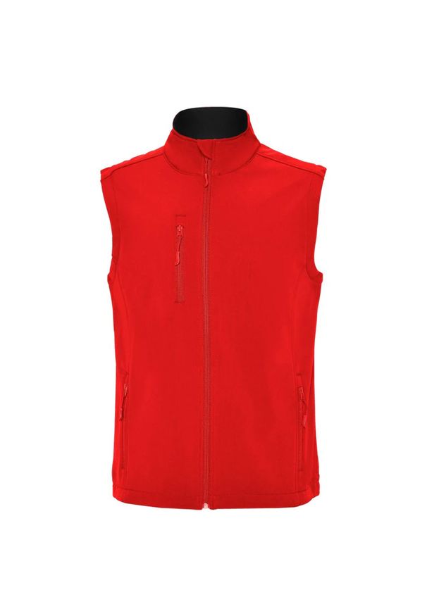 ROLY - Męska Kamizelka Softshell Quebec. Kolor: czerwony. Materiał: softshell. Sport: turystyka piesza