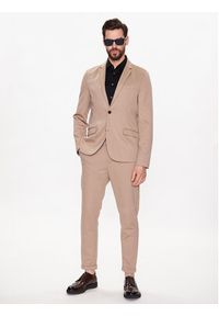 Lindbergh Chinosy 30-01007A Beżowy Slim Fit. Kolor: beżowy. Materiał: syntetyk