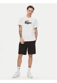 Lacoste T-Shirt TH2042 Biały Regular Fit. Kolor: biały. Materiał: bawełna, syntetyk
