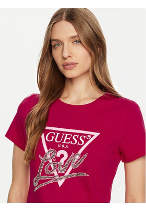 Guess T-Shirt W5RI10 I3Z14 Czerwony Regular Fit. Kolor: czerwony. Materiał: bawełna