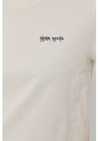Miss Sixty t-shirt bawełniany kolor beżowy. Okazja: na co dzień. Kolor: beżowy. Materiał: bawełna. Wzór: nadruk. Styl: casual #3