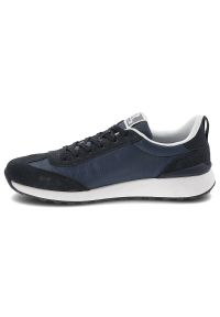 Granatowe Sneakersy Rieker Wygodne Buty Męskie. Okazja: na co dzień. Kolor: niebieski. Materiał: zamsz, materiał, tkanina. Szerokość cholewki: normalna #6