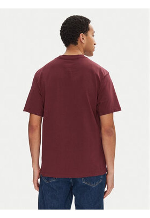 Vans T-Shirt Left Chest II VN000P1P Bordowy Loose Fit. Kolor: czerwony. Materiał: bawełna