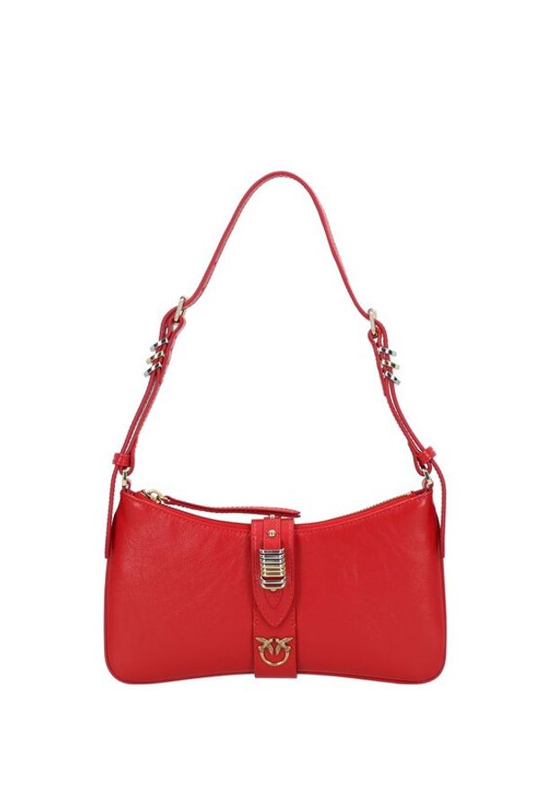 Pinko - PINKO Torebka Arthemis Shoulder Mini AI 24-25 PLTT 103512 A29V Czerwony. Kolor: czerwony. Materiał: skórzane