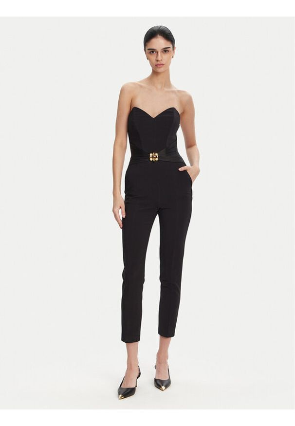 Elisabetta Franchi Kombinezon TU-039-51E2 Czarny Regular Fit. Kolor: czarny. Materiał: syntetyk