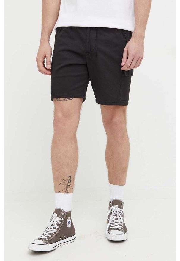 Hollister Co. szorty męskie kolor czarny. Kolor: czarny. Materiał: materiał