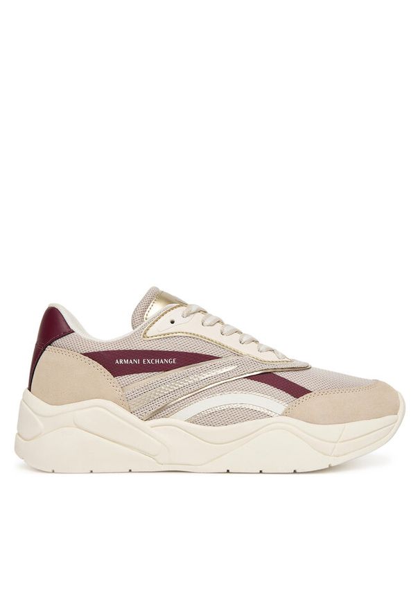 Sneakersy Armani Exchange. Kolor: beżowy
