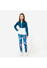 Decathlon - Legginsy dziecięce Domyos. Kolor: wielokolorowy. Materiał: elastan, materiał, poliester. Styl: sportowy