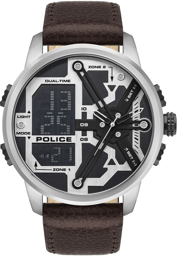 Zegarek Police Zegarek męski Police PL.PEWJD2003201 brązowy. Kolor: brązowy
