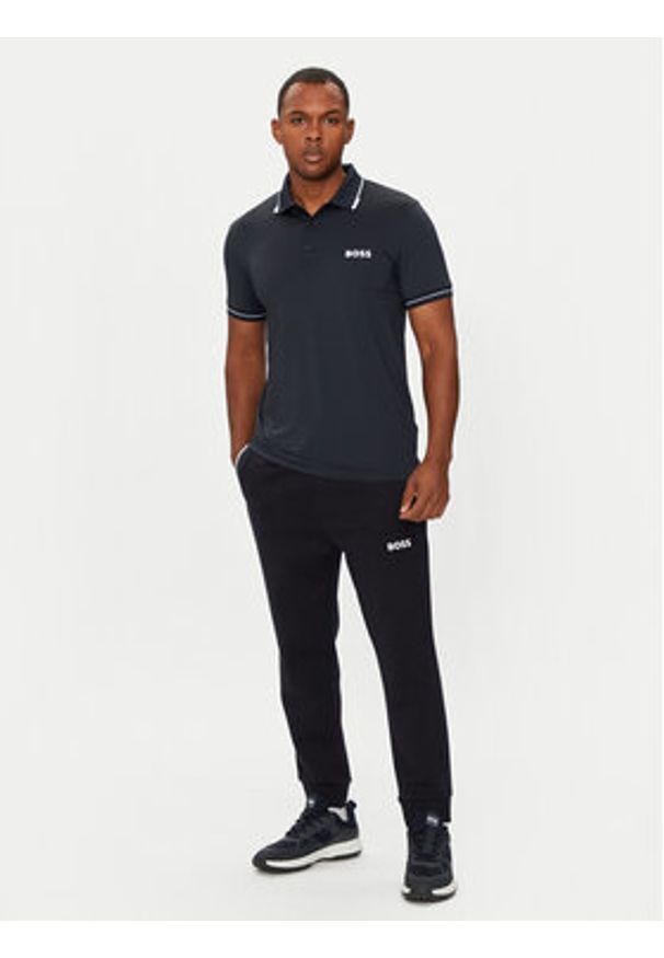 BOSS - Boss Polo Paul Pro 50506203 Granatowy Slim Fit. Typ kołnierza: polo. Kolor: niebieski. Materiał: syntetyk