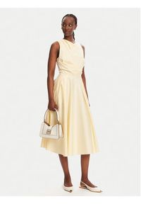 Elisabetta Franchi Sukienka koktajlowa ABT5252E2 DC7 Żółty Regular Fit. Kolor: żółty. Materiał: bawełna. Styl: wizytowy