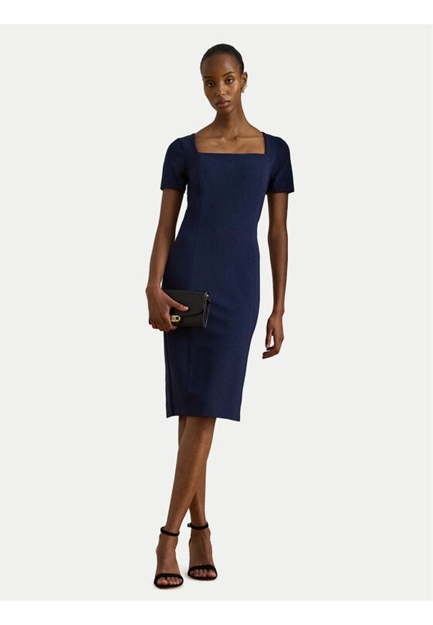 Lauren Ralph Lauren - LAUREN RALPH LAUREN Sukienka koktajlowa 253P08759001 Granatowy Slim Fit. Kolor: niebieski. Materiał: syntetyk. Styl: wizytowy