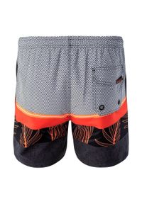 AquaWave - Męskie Spodenki Kąpielowe Palawan Palm. Kolor: czarny, pomarańczowy, wielokolorowy, żółty. Styl: sportowy