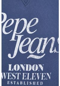 Pepe Jeans Bluza bawełniana męska kolor granatowy z nadrukiem. Okazja: na co dzień. Kolor: niebieski. Materiał: bawełna. Wzór: nadruk. Styl: casual #2
