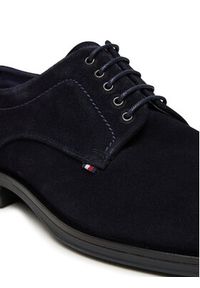 TOMMY HILFIGER - Tommy Hilfiger Półbuty Corporate Derby FM0FM05582 Granatowy. Kolor: niebieski. Materiał: zamsz, skóra #3