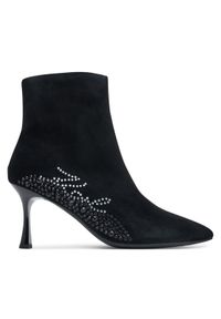 Karl Lagerfeld - KARL LAGERFELD Botki Sienna KL32743A Czarny. Kolor: czarny. Materiał: zamsz, skóra