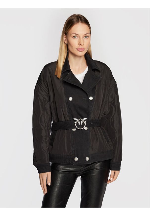 Pinko - PINKO Kurtka przejściowa Crocchio 1J110W A0A2 Czarny Regular Fit. Kolor: czarny. Materiał: bawełna