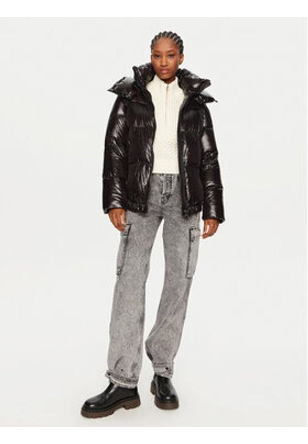 Hetrego - Hetregó Kurtka puchowa Rose 8N723 Czarny Oversize. Kolor: czarny. Materiał: syntetyk