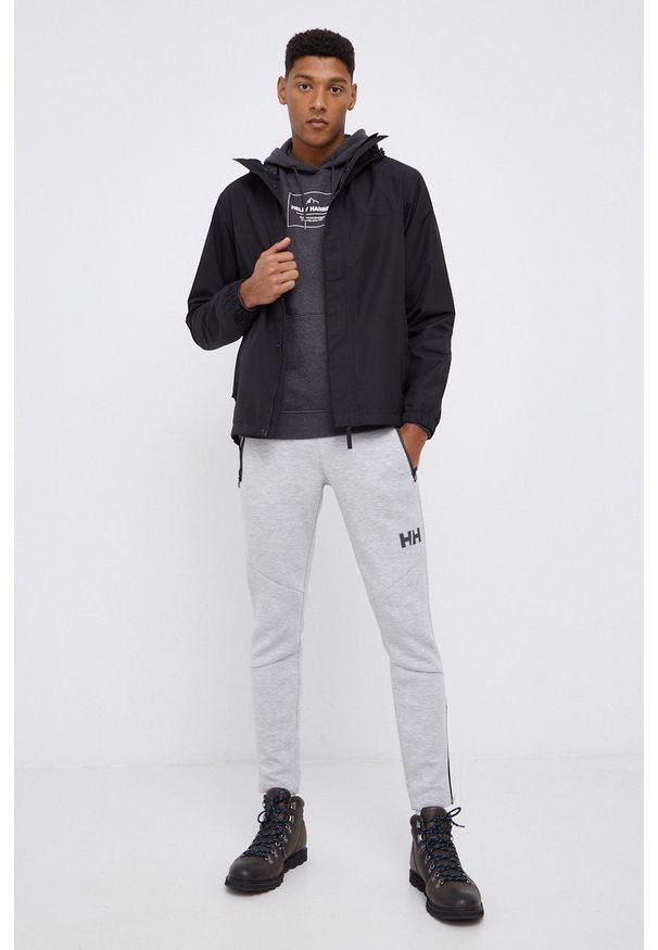 Helly Hansen Spodnie męskie kolor szary gładkie. Kolor: szary. Wzór: gładki